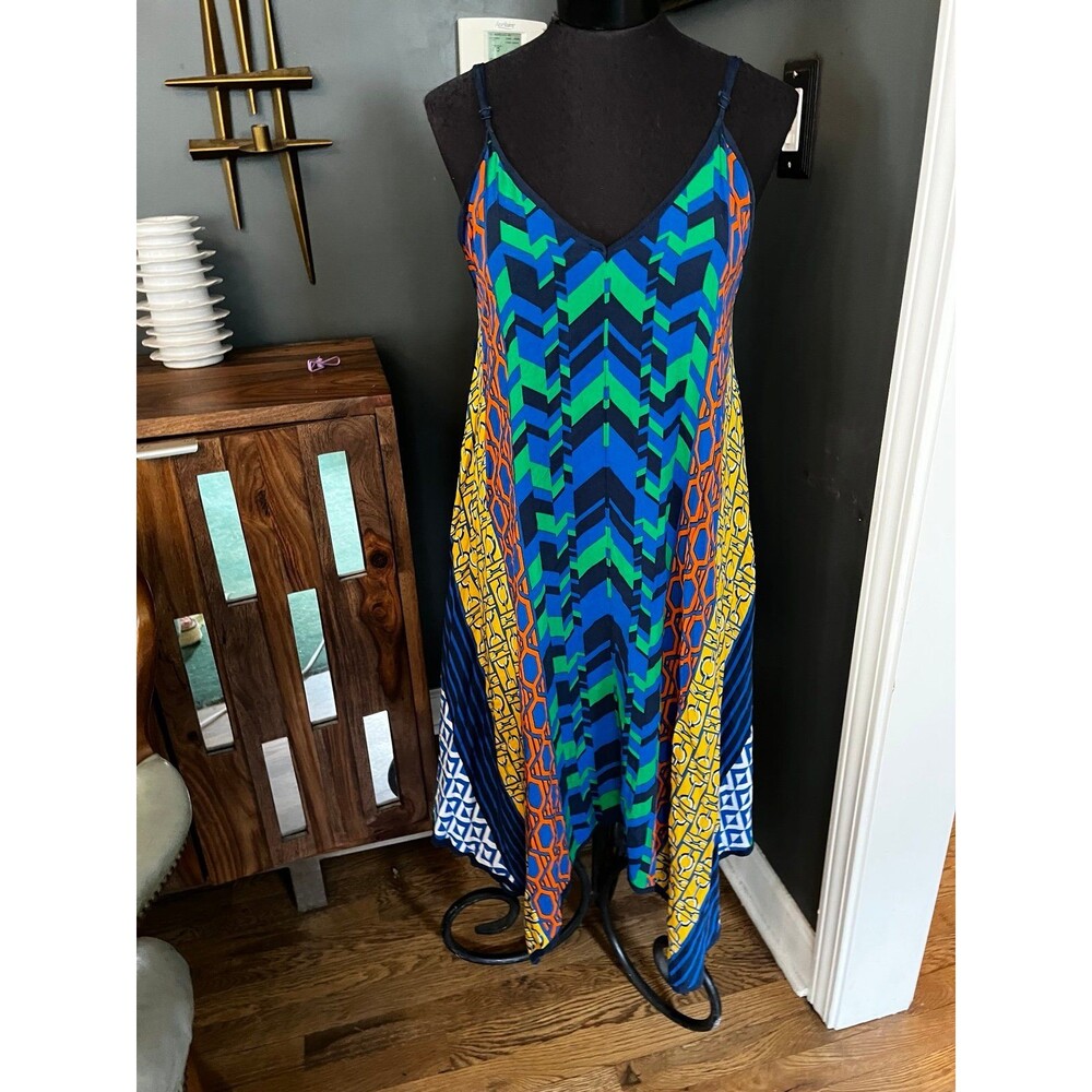 Jealous Tomato Summer Sun dress Scarf points Hem Cover up Midi Gypsy Festival S